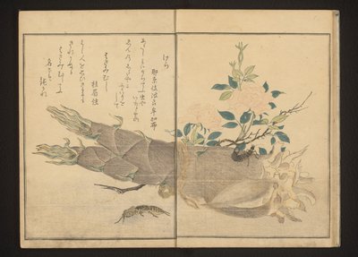 Bambu sürgününde köstebek kriket ve kulağakaçan by Kitagawa Utamaro