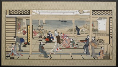 Dozo Sagami'de Ay Işığı Şenliği, 18. Yüzyılın Sonları. by Kitagawa Utamaro