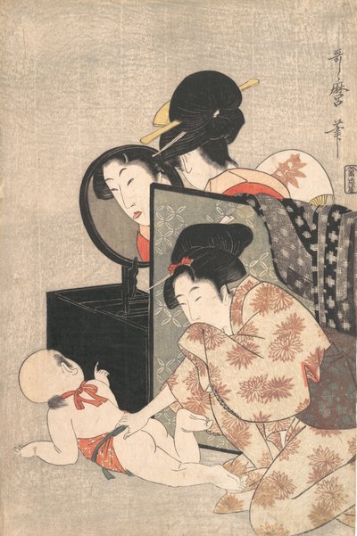 Anne ve Çocuk, ca. 1793. by Kitagawa Utamaro
