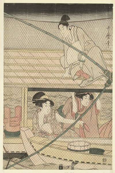 gece balıkçılığı by Kitagawa Utamaro