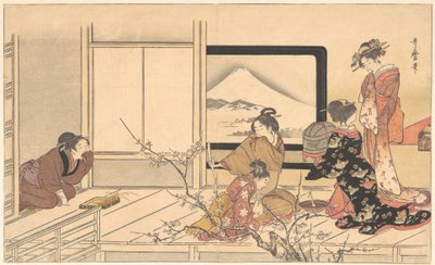 Warbler için Yemek Hazırlamak..., 1798. by Kitagawa Utamaro