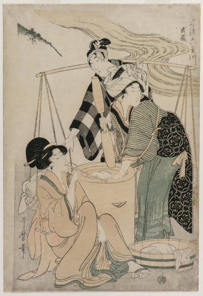 Settsu Eyaleti, Modaya Uygun Altı Mücevher Nehir dizisinden Furyu Mu Tamagawa, c. 1804. by Kitagawa Utamaro