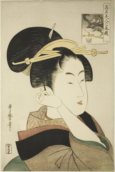 Tatsumi Roko, Altı Ölümsüz Şaire benzetilen Ünlü Güzeller dizisinden by Kitagawa Utamaro