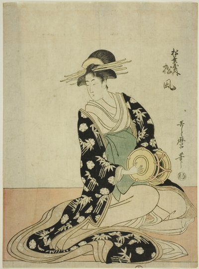 Matsubaya'nın Fahişe Matsukaze'si, Matsubaya'nın beş müzisyen olarak isimsiz bir fahişe serisinden by Kitagawa Utamaro