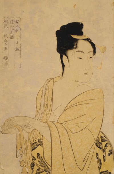 Fantezisiz Tip, Kadınların Fizyonomi Çalışmasında On Tip serisinden, c. 1793 by Kitagawa Utamaro
