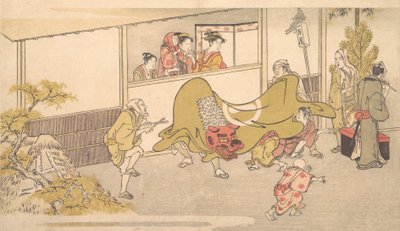 Aslan Dansı, 1789. by Kitagawa Utamaro