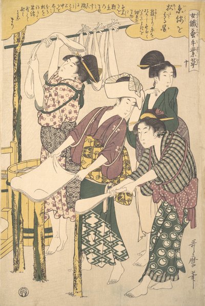 İpek İpi Yapımı, yak. 1790. by Kitagawa Utamaro