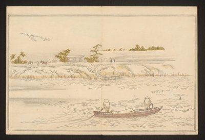 Karda Sumida Nehri kıyılarında by Kitagawa Utamaro