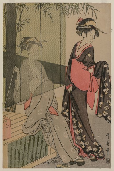 Bambu Kör Tarafından İki Kadın by Kitagawa Utamaro