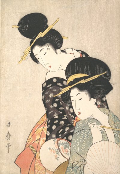 İki Kadın, ca. 1790. by Kitagawa Utamaro