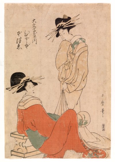 İki fahişe, 1800-10 civarı (renkli gravür) by Kitagawa Utamaro