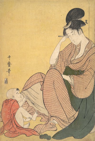 Kadın ve Çocuk, ca. 1794-95. by Kitagawa Utamaro