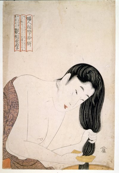 Kadın kendini çiziyor. SD. Utamaro KITAGAWA
