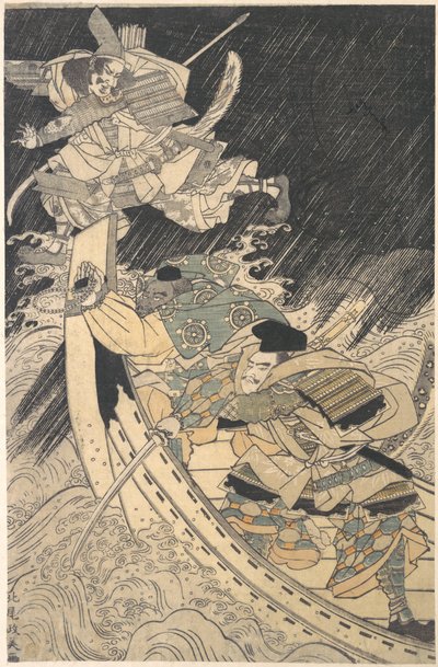 Minamoto Yoshitsune ve Hizmetkarı, Keşiş Benkei..., 18. yüzyılın sonları. by Kitao Masayoshi