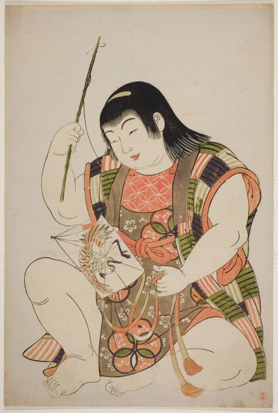 Boy, Hotei olarak, isimsiz bir dizi çocuktan, İyi Şansın Yedi Tanrısı olarak by Kitao Shigemasa