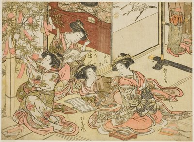 "Zevk Alanlarının Güzel Kadınlarının Aynası (Seiro bijin awase sugata kagami)" serisinden Shin Kanaya