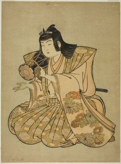 Beş müzisyenden oluşan isimsiz bir diziden The Hand-Drum Player by Kitao Shigemasa