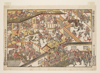 Sadakat Deposundan Gece Saldırısı, Yeni Perspektifler (Uki-e Kanadehon Chushingura youchi no zu) (renkli tahta baskı) by Kitao Shigemasa