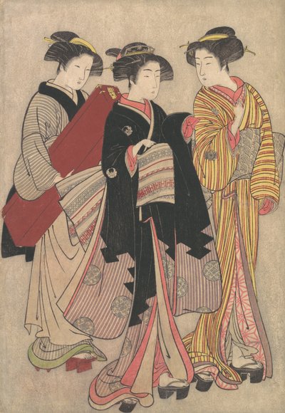 Yürüyen İki Geyşa, 1739-1820. by Kitao Shigemasa