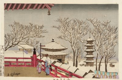 Karda Sensoji Tapınağı by Kiyochika Kobayashi