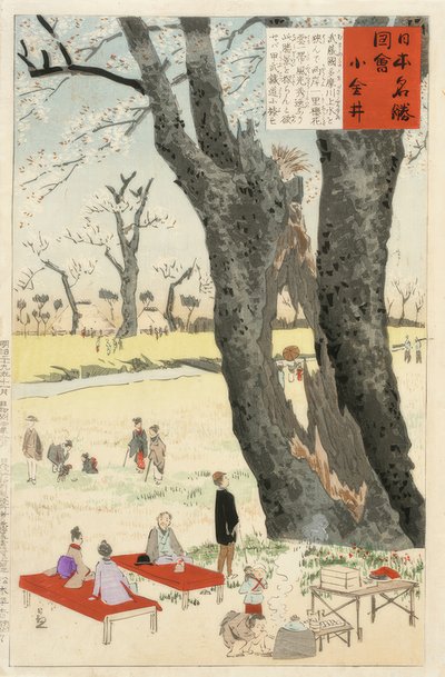 Koganei, kiraz çiçekleri by Kiyochika Kobayashi