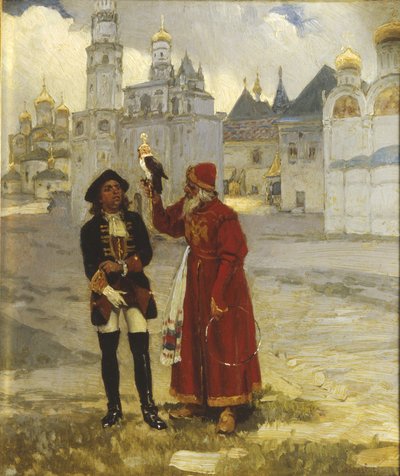 Genç Peter I. ve şahini, 1900