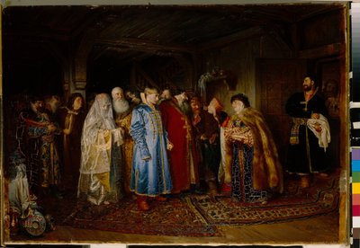 Boyar düğünü (boyar, boyar) 16. yüzyılda gelin bir kokochnik (Borar