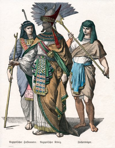 Mısır kralı ve erkek görevliler, 19. yüzyılın ortalarında by Knilling