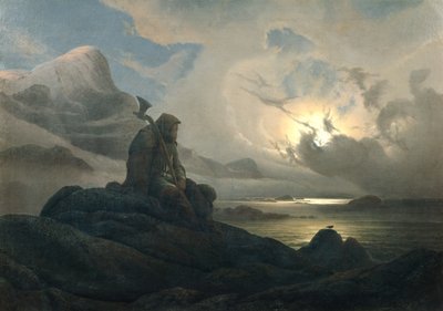 İnsanlı sahil manzarası by Knud Andreassen Baade