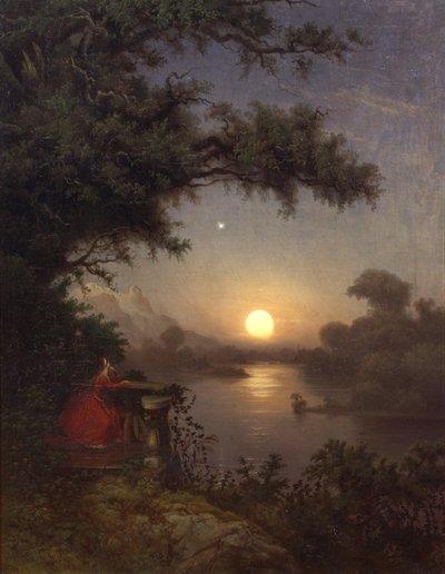 Aya bakarak terasta kadın by Knud Andreassen Baade