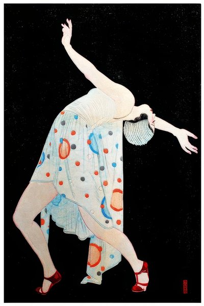 Art Deco moga veya modern kız dansı by Kobayakawa Kiyoshi