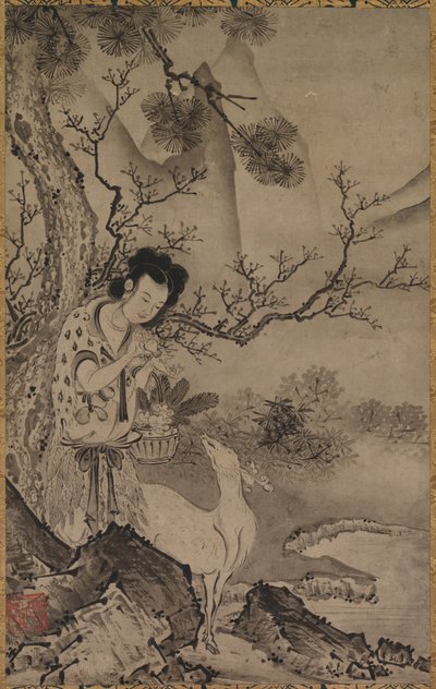 Peyzajda Kadın Taoist Figür, 1500