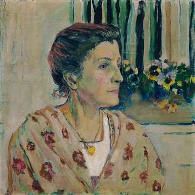 Charlotte Moser, sanatçının kız kardeşi by Koloman Moser