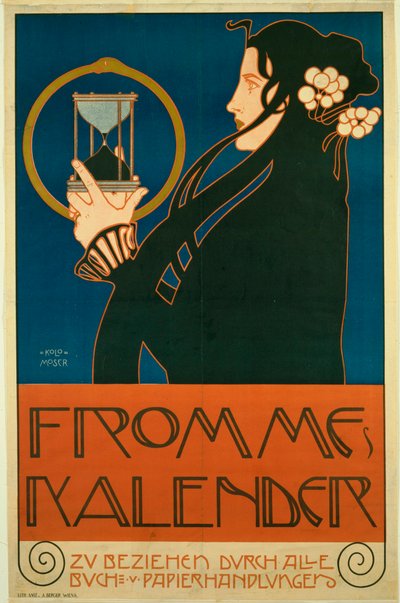 Moser, Koloman (1868-1918) Frommes Kalender (Calendrier des femmes) Renkli litografi 1903 New York. Modern Sanat Müzesi (MOMA) by Koloman Moser