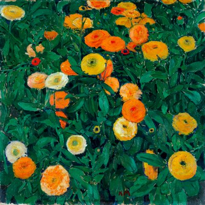 Marigoldlar - Resim Koloman Moser (1868-1918) by Koloman Moser