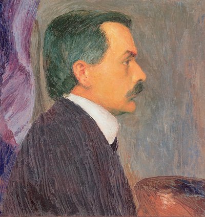 Selbstportrait - Otoportre ... (tuval üzerine yağlıboya) by Koloman Moser