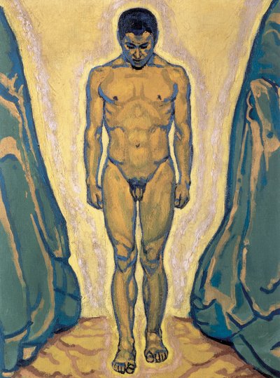 Stehender Jüngling - Ayakta duran genç adam ... (tuval üzerine yağlıboya) by Koloman Moser