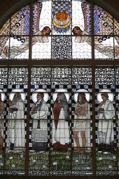 Am Steinhof kilisesinin vitray (kilise Leopold), Viyana, Avusturya (fotoğraf) by Koloman Moser