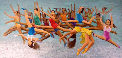 Sıçrayan Yüksek, 2014 (pirinç kağıdına doğu guajı) by Komi Chen