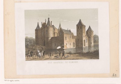 Egmond Kalesi'nin görünümü Egmond'daki kale (nesne üzerindeki başlık) by Koninklijke Nederlandse Steendrukkerij van C.W. Mieling