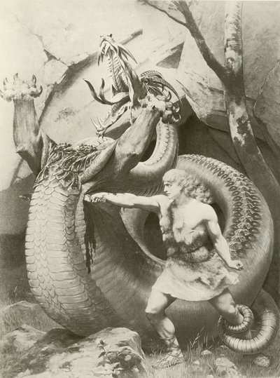 Siegfried, II. Perde vi sahnesi (gravür) by Konrad Dielitz