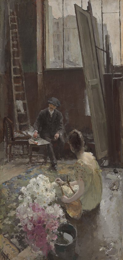 Sanatçının Stüdyosunda by Konstantin Alekseevich Korovin
