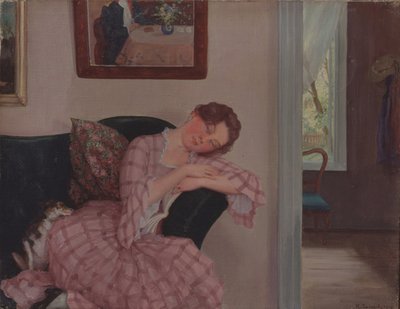 Pembe Uyuyan Kadın by Konstantin Andreevic Somov
