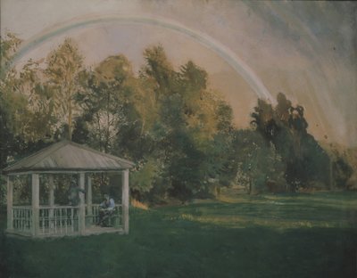 Gökkuşağı ile manzara by Konstantin Andreevic Somov