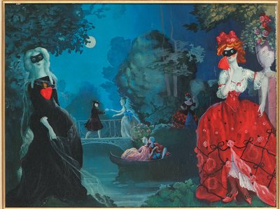 Mehtap Maskeli Balosu (tuval üzerine yağlı boya) by Konstantin Andreevic Somov