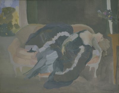 Uyuyan genç kadın by Konstantin Andreevic Somov