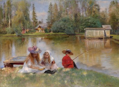 Göl kenarındaki çocuklar by Konstantin Egorovich Makovsky