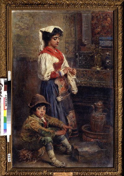 Sanatçıyı Bekleyen Modeller. Konstantin Yegorovich Makovsky