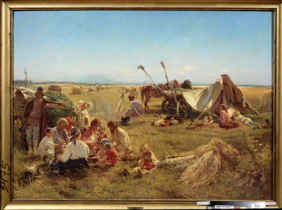 Hasat mevsiminde köylülerin yemekleri. (Hasat Zamanında Köylü Yemeği). Konstantin Yegorovich Makovsky