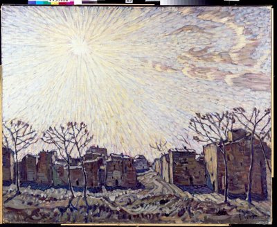 "Güneş" (Güneş) Güneş ışınlarıyla yıkanan manzara - Resim Konstantin Fyodorovich Bogayevsky (Constantin Bogaievsky) (1872-1943) 1906 Dim 111x138 cm Bölgesel Sanat Galerisi, Vologda by Konstantin Fedorovich Bogaevsky